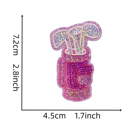 5 Pcs Pink Glitter Golf Bag