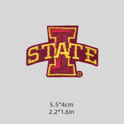 10 pcs NCAA Patches University and College Iron on Embroidery Patches for Cap