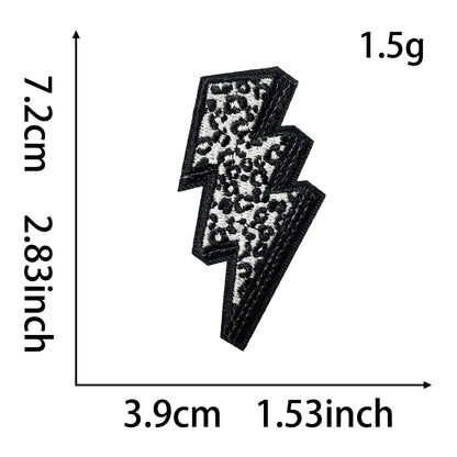 3pcs Leopard Lightning Sequin Patch Iron on Hat Patch