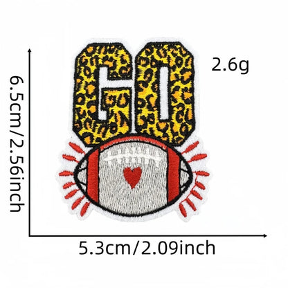 3 pcs Football Patches Hats Iron-On with Love for Football