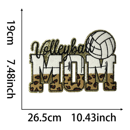 Sports Mom Chenille Patch - Volleyball, Soccer, Softball, Basketball, Baseball, Football