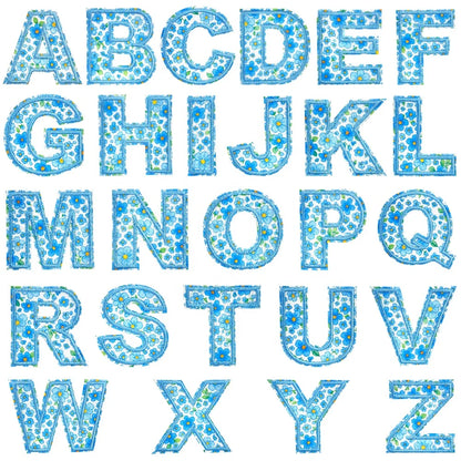 Floral Letter 5cm Patch Sets Easy-to-Use Iron-on Style
