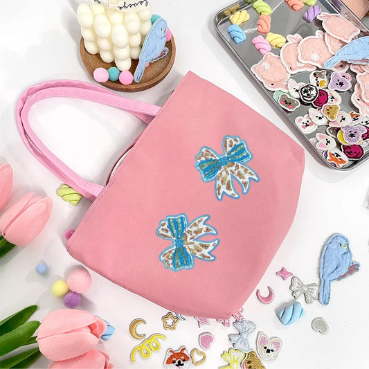 Wholesale Small Blue Sequin Bow Patch