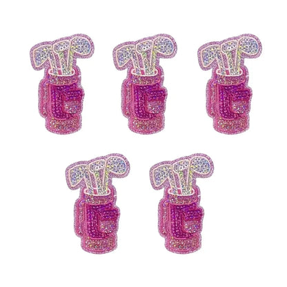 5 Pcs Pink Glitter Golf Bag