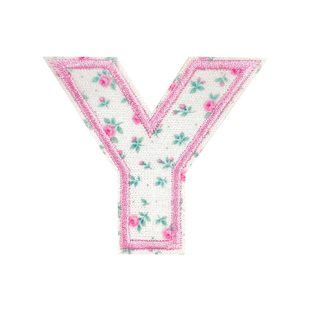 Floral Letter 5cm Patch Sets Easy-to-Use Iron-on Style