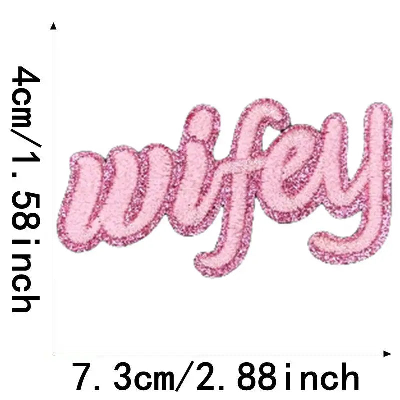 Colorful Cute Embroidered MOM Wifey Bow MAMA Patches Iron on for Clothes Jackets Makeup Bags Trucker Hats Mother's Day Gift DIY