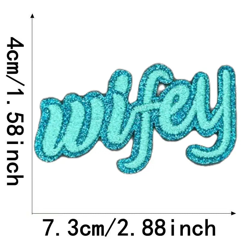 Colorful Cute Embroidered MOM Wifey Bow MAMA Patches Iron on for Clothes Jackets Makeup Bags Trucker Hats Mother's Day Gift DIY