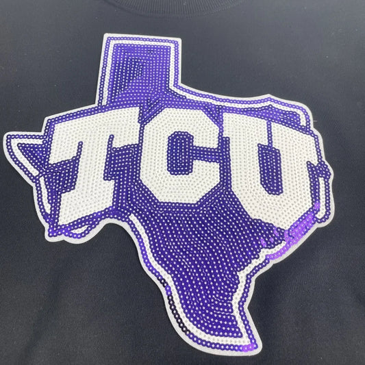 College Designed Texas Christian University TCU sequins patches