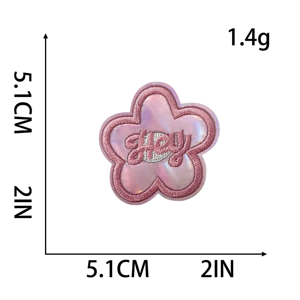 Lovely Pink Sequin Applique Custom Iron-On Embroidery Patches