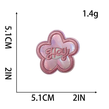 Lovely Pink Sequin Applique Custom Iron-On Embroidery Patches