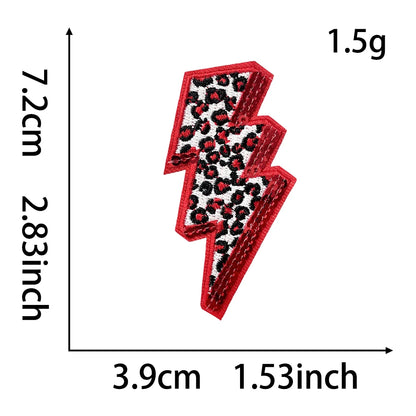 3pcs Leopard Lightning Sequin Patch Iron on Hat Patch