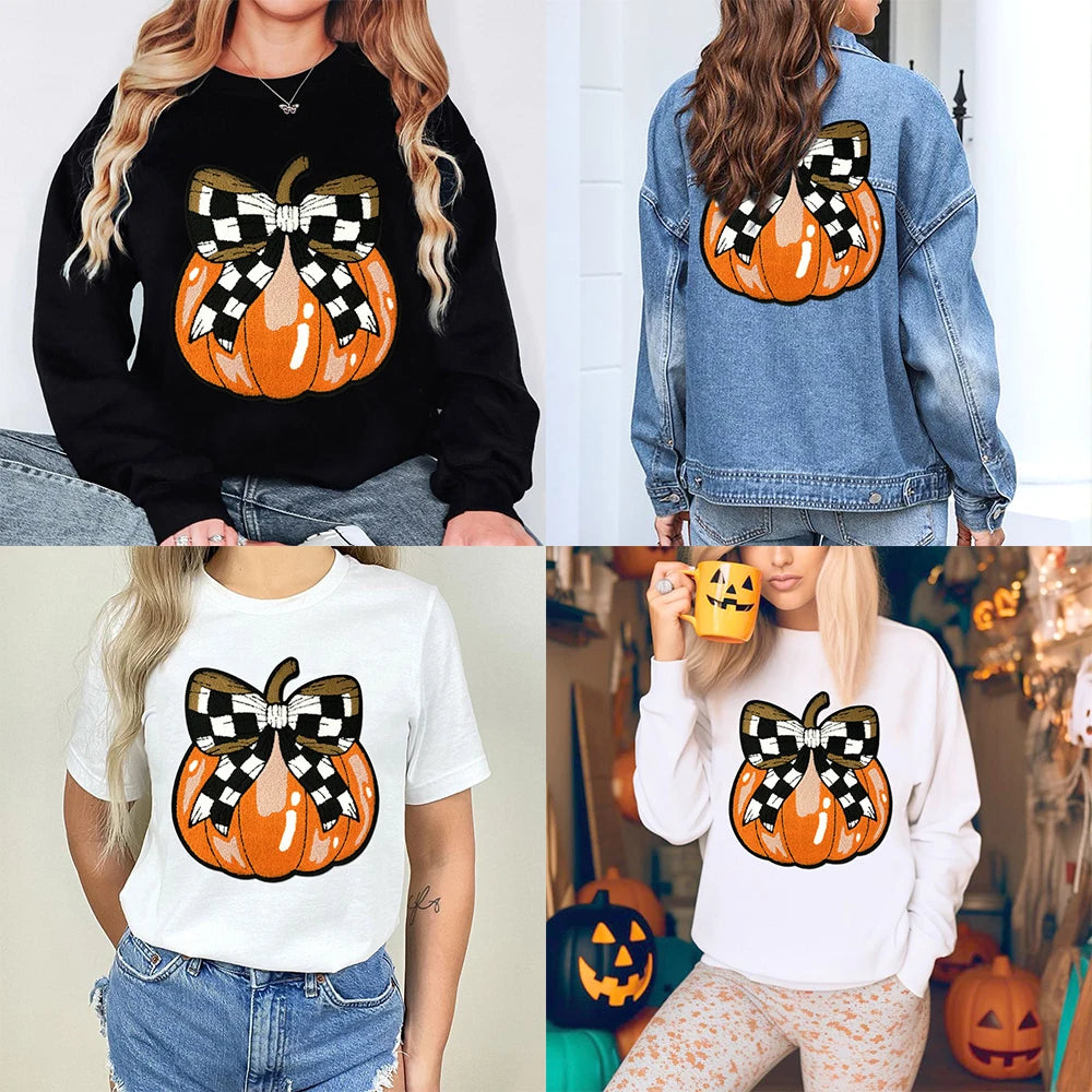 Pumpkin Chenille Big Patches