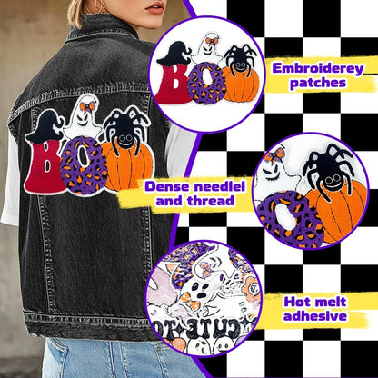 Halloween boo vibes big patches