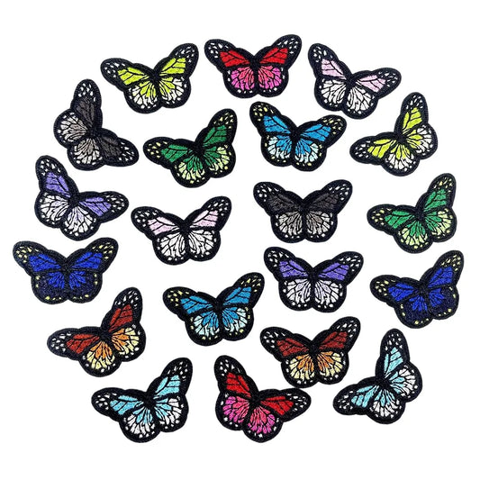 Colorful Butterfly Embroidered Patches Set
