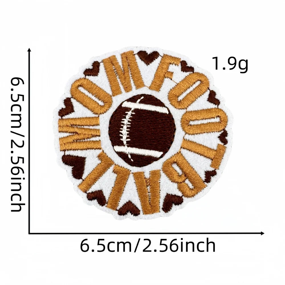 3 pcs Football Patches Hats Iron-On with Love for Football