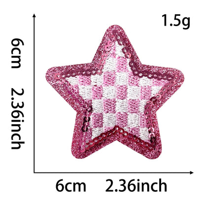 Checkered Star Sequin Patch Iron Hat Patch Trucker Hat Patch