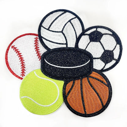 6 Sports Patches Basketball Football and Baseball Patches