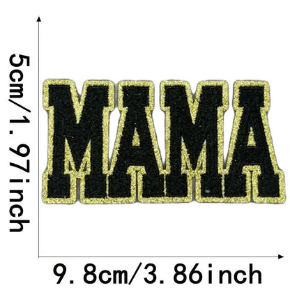Colorful Cute Embroidered MOM Wifey Bow MAMA Patches Iron on for Clothes Jackets Makeup Bags Trucker Hats Mother's Day Gift DIY
