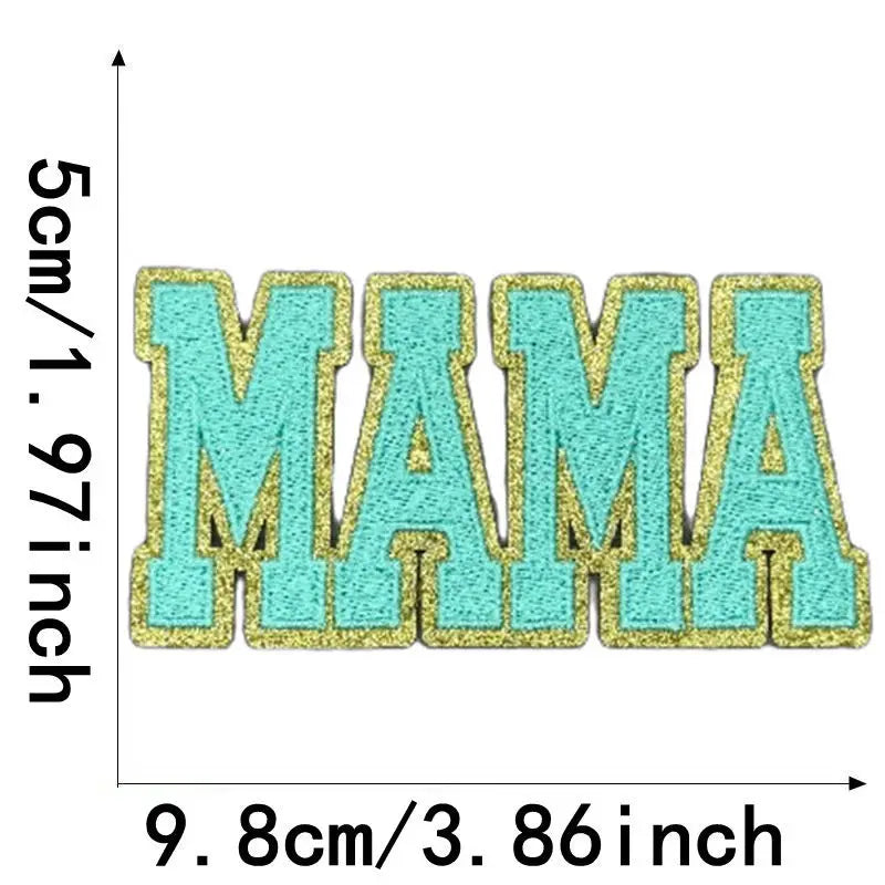 Colorful Cute Embroidered MOM Wifey Bow MAMA Patches Iron on for Clothes Jackets Makeup Bags Trucker Hats Mother's Day Gift DIY