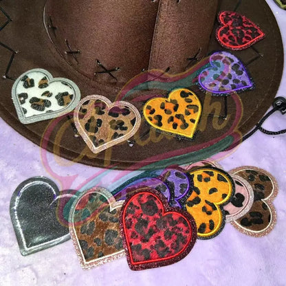 Heart -Leopard Print Hat embroidered patch - Clpatch