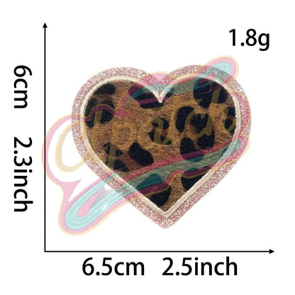 Heart -Leopard Print Hat embroidered patch - Clpatch