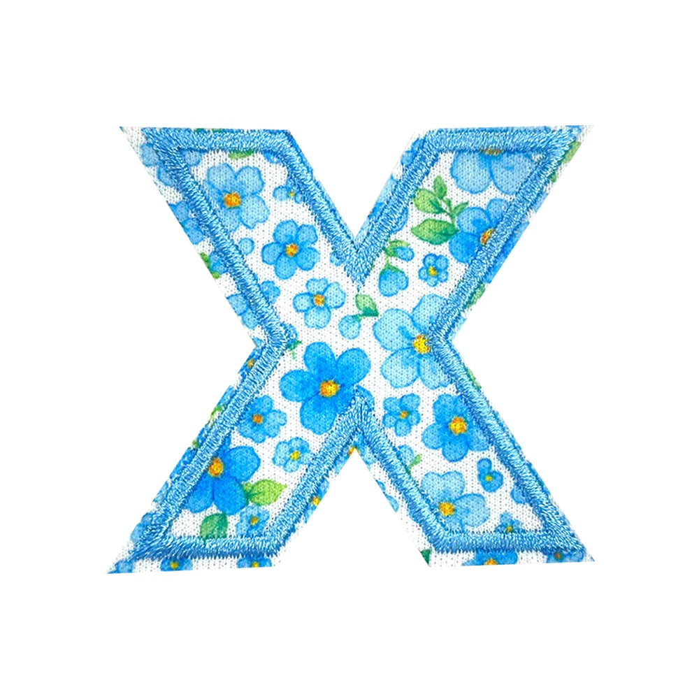 Floral Letter 5cm Patch Sets Easy-to-Use Iron-on Style