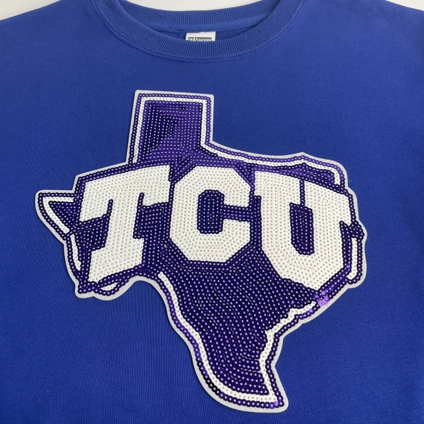College Designed Texas Christian University TCU sequins patches