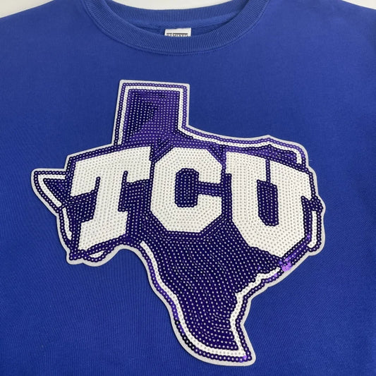 College Designed University school TCU sequins patches