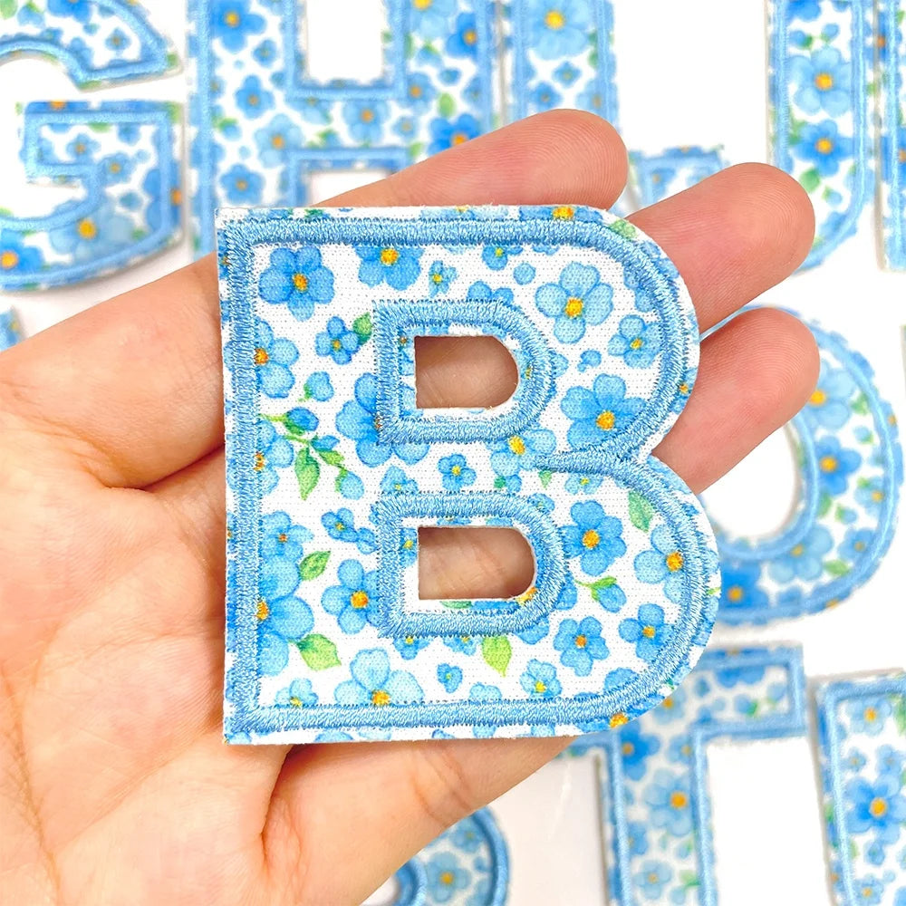 Floral Letter 5cm Patch Sets Easy-to-Use Iron-on Style