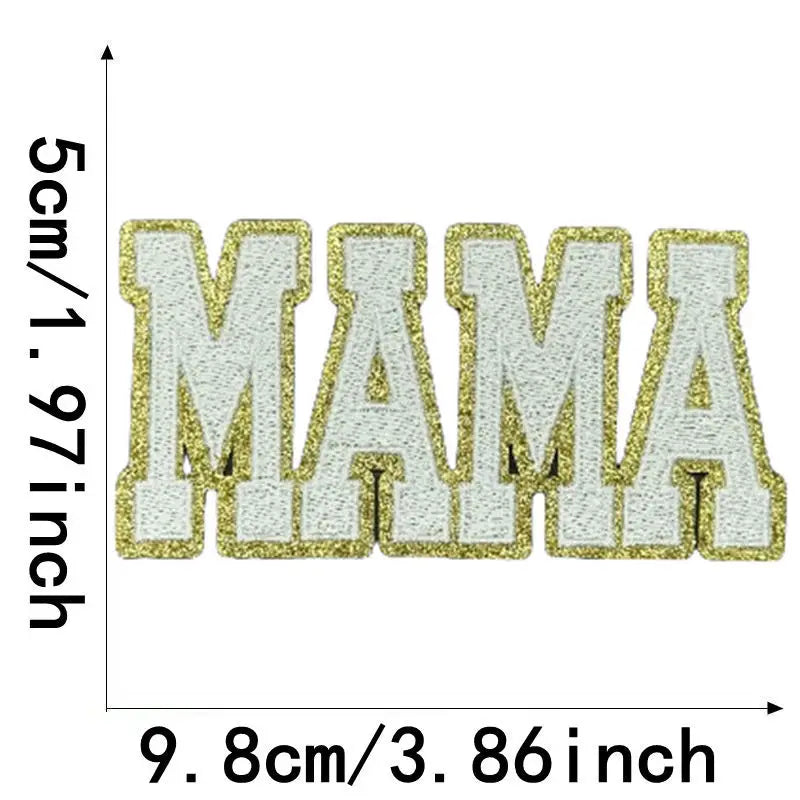 Colorful Cute Embroidered MOM Wifey Bow MAMA Patches Iron on for Clothes Jackets Makeup Bags Trucker Hats Mother's Day Gift DIY