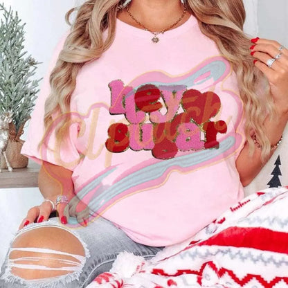 “Hey Sugar” chenille embroidery patches - Clpatch