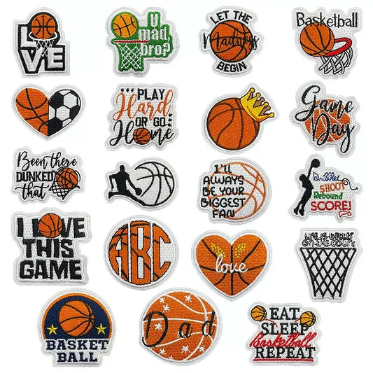 Wholesale Sport Basketball Iron-On Embroidery Patches