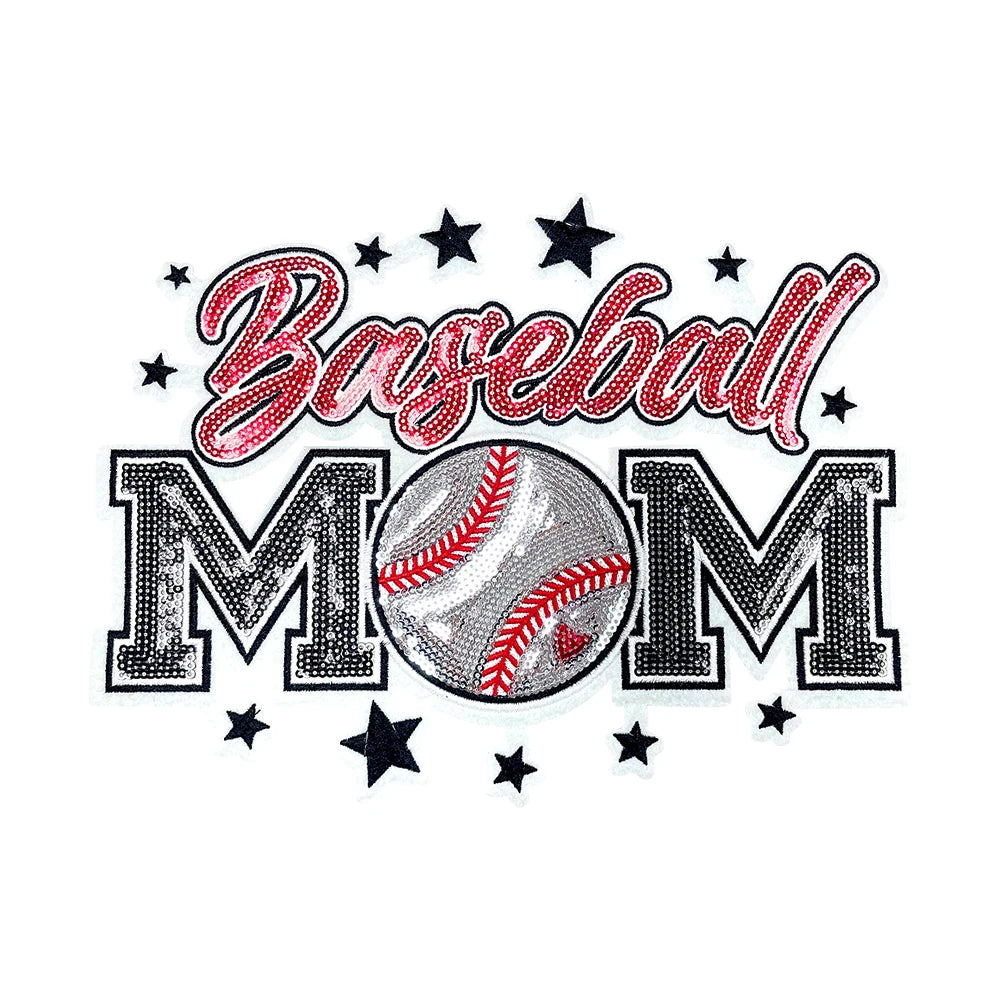 Basketball Sequin Game Day Iron-on Patches big patch