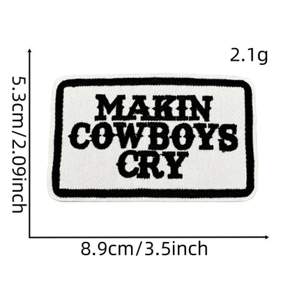 Western Style Iron-On Dolly Logo Design Badges Fabric Tucker Hat Clothing