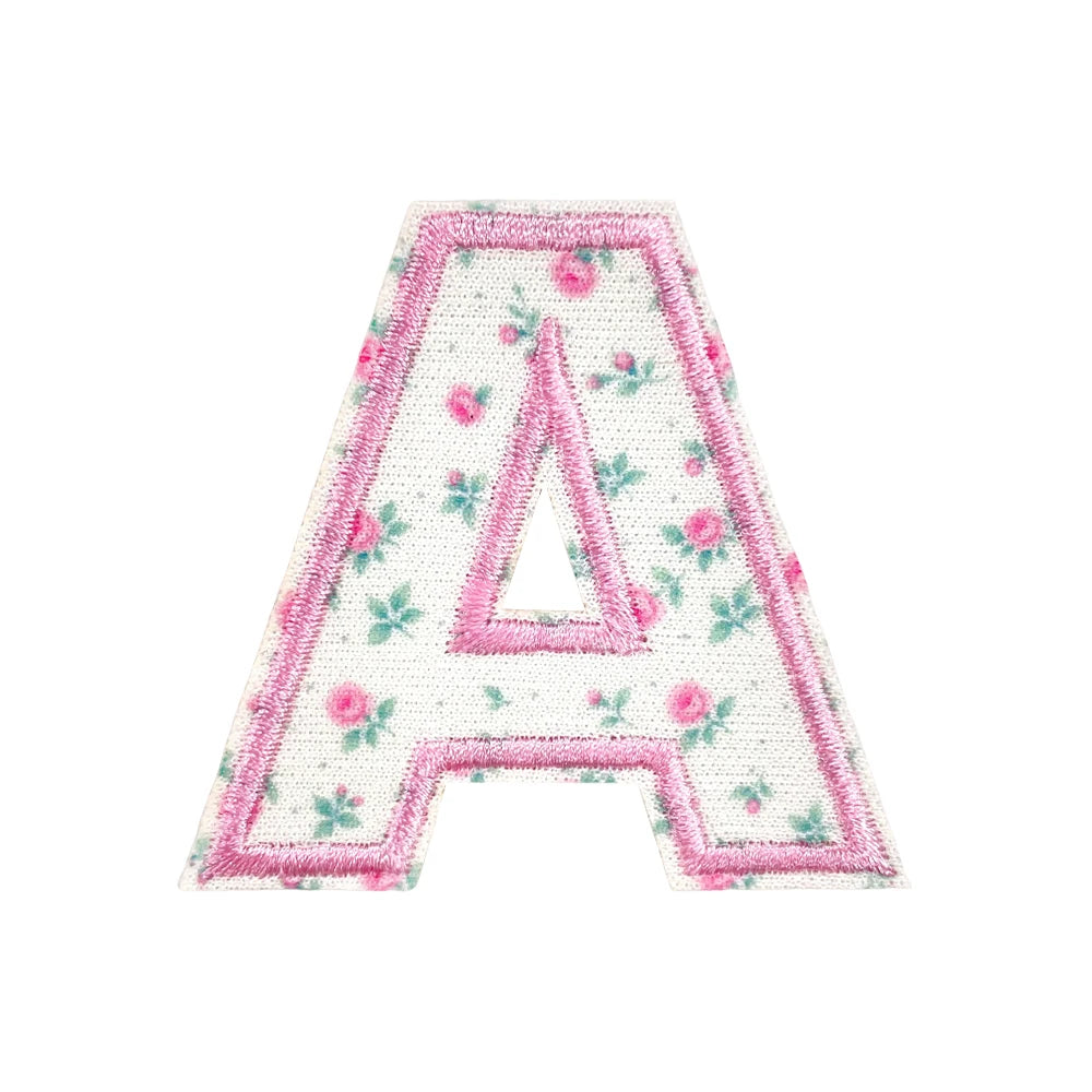 Floral Letter 5cm Patch Sets Easy-to-Use Iron-on Style