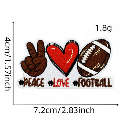 3 pcs Football Patches Hats Iron-On with Love for Football