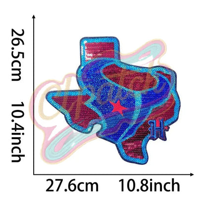 Houston Texans Sequin Patches Football - Clpatch