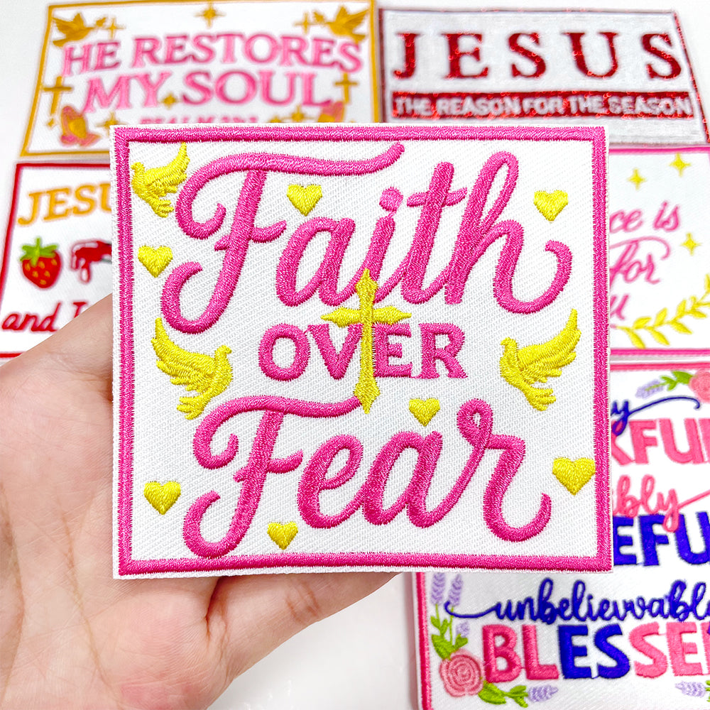 Faith Over Fear Embroidered Patch