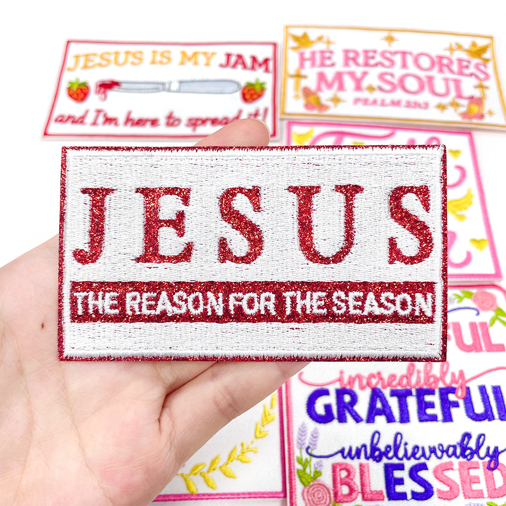 Jesus the Reason for the Season Glitter Patch