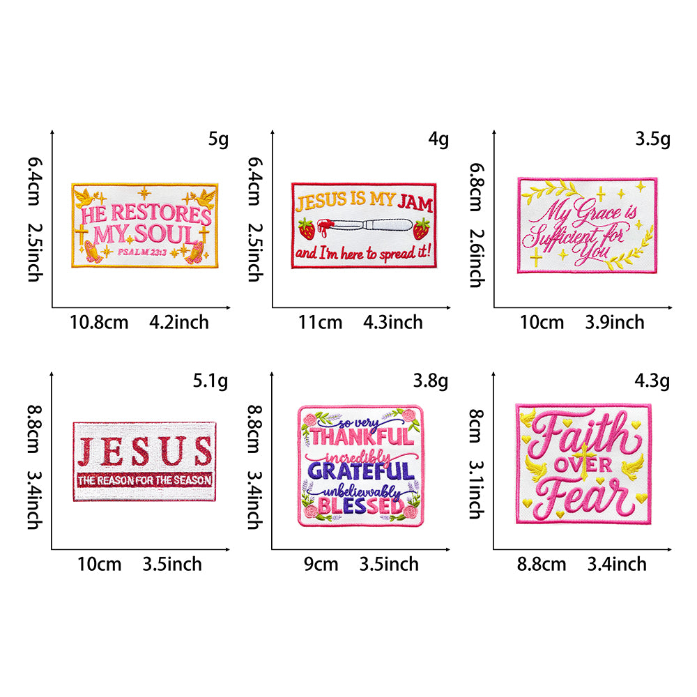 Thankful Grateful Blessed Christian Patch