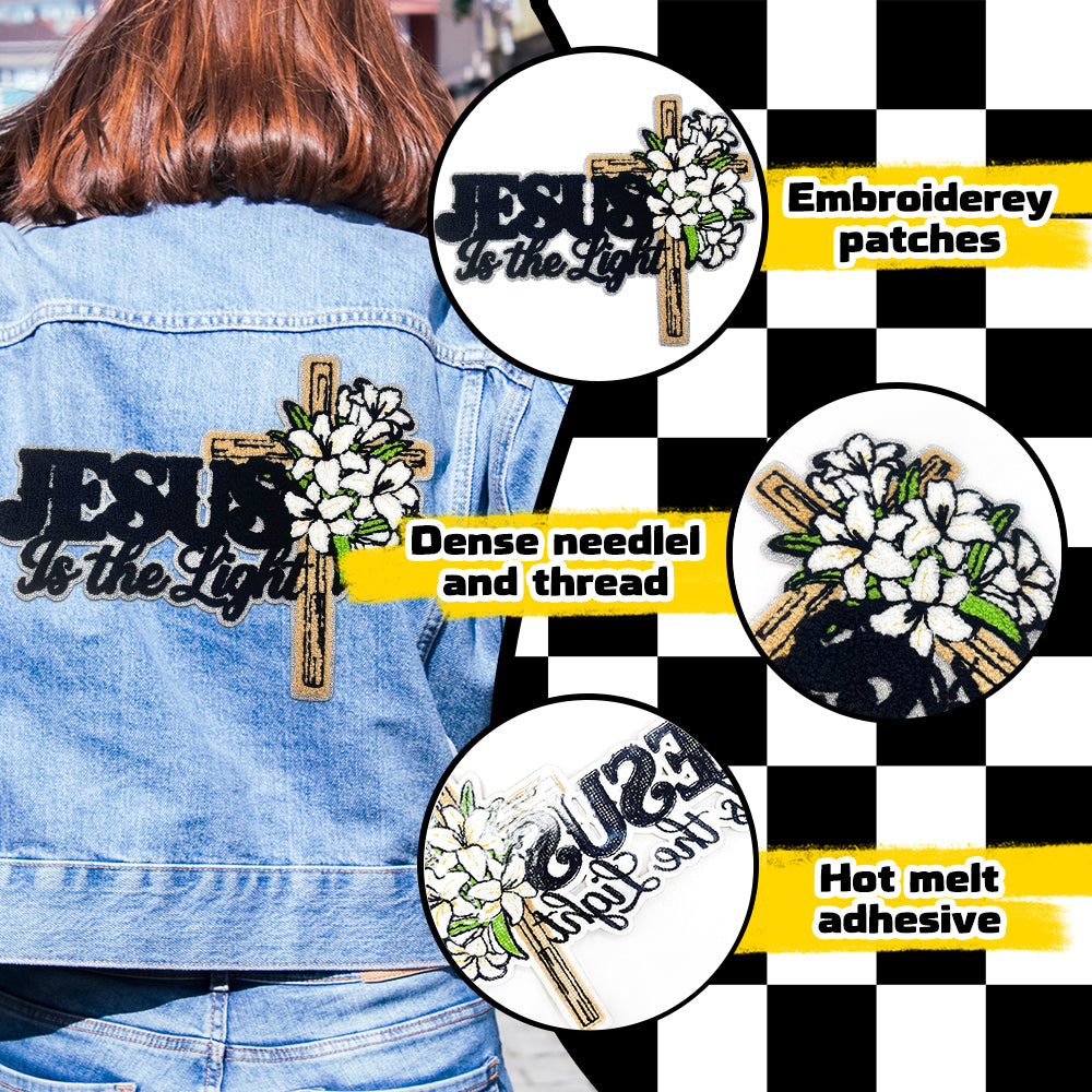 Jesus Cross Glitter Patch