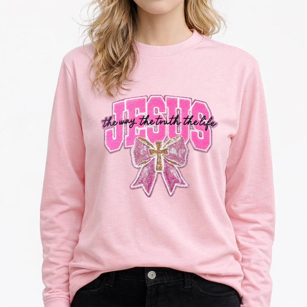 Jesus with Bow Glitter Patch