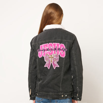 Jesus with Bow Glitter Patch