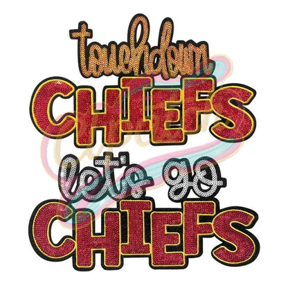 Kansas City Let's go CHIEFS sequins embroidery patch - Clpatch