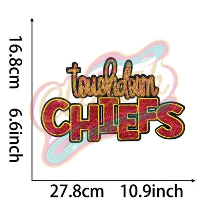 Kansas City Let's go CHIEFS sequins embroidery patch - Clpatch