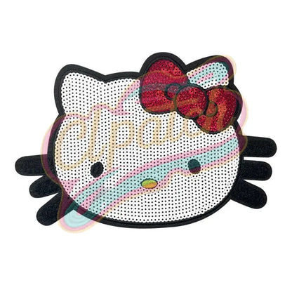 Kitty Cat sequins embroidery patches - Clpatch