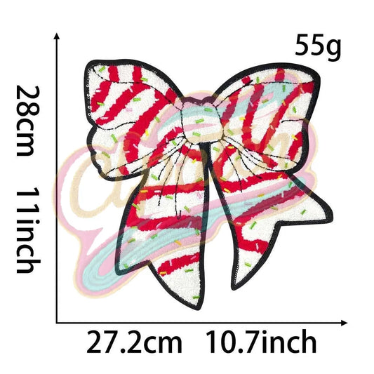 Large Christmas butterfly bow with shinning edge adhesive patch - Clpatch
