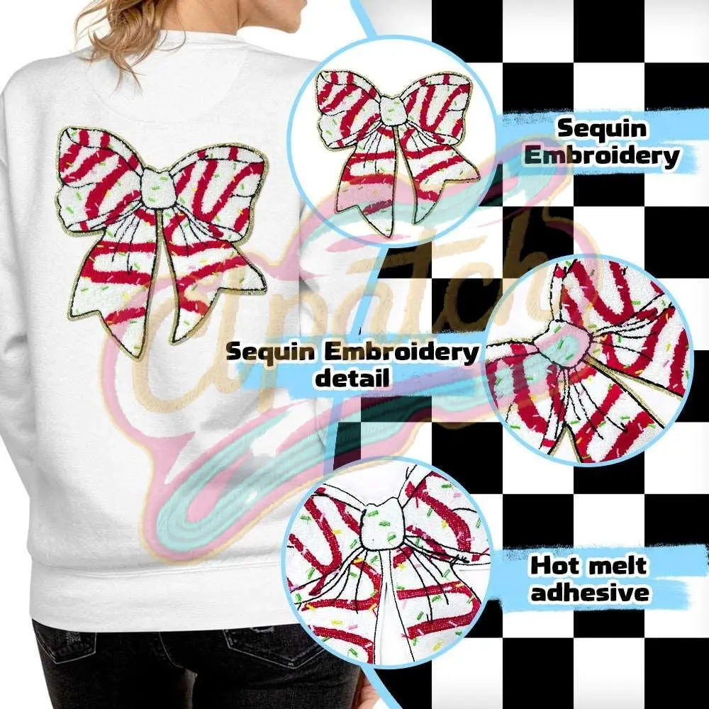 Large Christmas butterfly bow with shinning edge adhesive patch - Clpatch