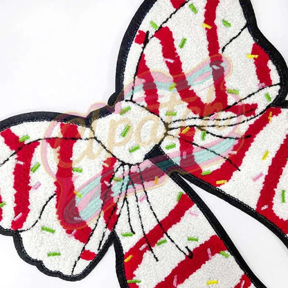 Large Christmas butterfly bow with shinning edge adhesive patch - Clpatch