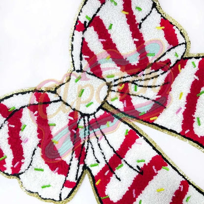 Large Christmas butterfly bow with shinning edge adhesive patch - Clpatch